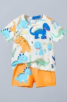 Shyam Sundar Boys Casual Outfit, Cotton Dress for Boys, Printed Half Sleeves T-shirt and Short Set for Baby Boy