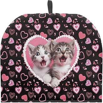 Cat Heart Insulated Teapot Cozy Large Teapot Cover Durable Valentine Tea Pot Decor Lightweight Extra Thick Tea Pot Cover for Keeping Warm Universal Fit