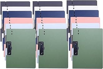 Clipboard - A4 Binder Punchless with Clips, File Folder Clip Boards 8.5x11, Nursing Clipboard for School,Office and Home, Clipboards with Storage for A4 Size or Letter (6 Colors), 12 Pack