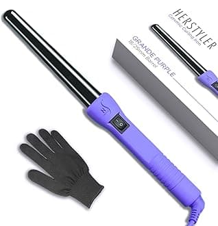 Herstyler Grande Purple Hair Professional Curling Iron (Purple Handle Black Rod)