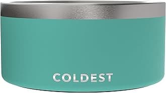 Coldest Dog Bowl - Stainless Steel Non Slip No Spill Proof Skid Metal Insulated Dog Bowls, Cats, Pet Food Water Dish Feeding for Large Medium Small Breed Dogs (200 oz, Terraform Green)