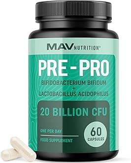 Probiotic and Prebiotic Capsules | Synbiotic Gut Health & Bloating Support for Women & Men | Enzymes with Pre and Probiotics for Gut Health Supplements | 20 Billion CFU | Non-GMO, Vegetarian | 60 Ct