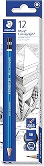 Mars Lumograph 5H Graphite Art Drawing Pencil, Medium Hard, Break-Resistant Bonded Lead, 12 Pack, 100-5H