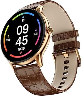 Fire‑Boltt Phoenix Classic Round Smart Watch 1.39″ HD Display with Bluetooth Calling,AI Voice Assistant,SpO2 & Heart Rate Monitor, 120+ Sports Modes,IP67 Waterproof Smart Watch for Men & Women - Brown