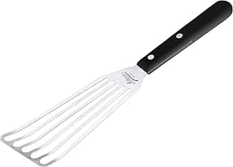 Slotted Spatula with 6 by 3-Inch Stainless Steel Blade, Plastic Handle, Dishwasher Safe