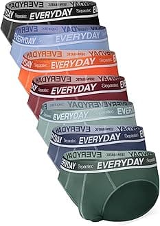 SeparatecMen's Underwear Briefs with Dual Pouch,Covered Waistband,Tagless,Soft&Breathable Cotton Underwear for man,7-Pack