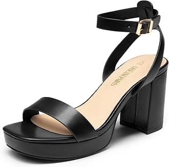 DREAM PAIRS Women's Heeled Platform Woman Sandals Block Heel Chunky Sandals for Women SDHS2420W