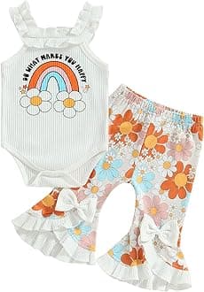 Thorn TreeNewborn Baby Girls Clothes Cotton Suit Cute Baby Kid Infant Romper Play Wear Summer Rainbow Outfits