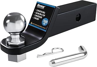 RETRUE 2 Inch Trailer Hitch Ball Mount with Hitch Pin, 7500lbs, 2 Inch Drop, Fits 2 inch Receiver, Black