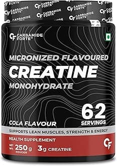 Carbamide Forte Creatine Powder | Creatine Monohydrate Powder 250g Cola Flavor For Lean Muscle, Strength & Energy | Gym Supplements For Men & Women- 250g