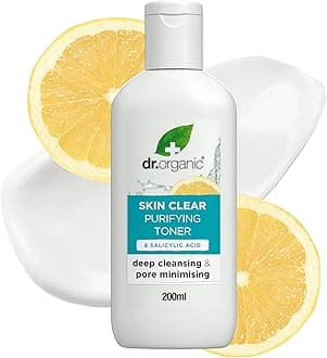 Dr. Organic 5 in 1 Skin Clear Tea Tree Purifying Toner | Infused with Grapefruit Extract and Salicylic Acid | Pore Reducing, Oil Reducing, Shine Control, Deep Cleansing & Clearer Skin | 200ml