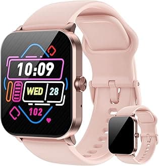 Smart Watch for Men Women,1.85" HD Touchscreen, Bluetooth Calls/Notifications, Fitness Watch with Heart Rate/Sleep Monitor, 120+ Sports Modes, IP68 Waterproof Smartwatch for Android/iOS (Pink)