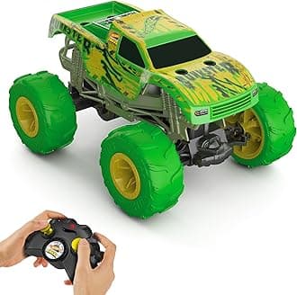 Monster Trucks RC Toy, Remote-Control 1:15 Scale Gunkster, Glows in The Dark & has Terrain Action Tires with Off-Roading Capability