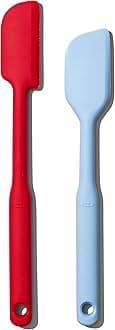 OXO Good Grips 2 Piece Silicone Spatula Set, One size, red/seltzer