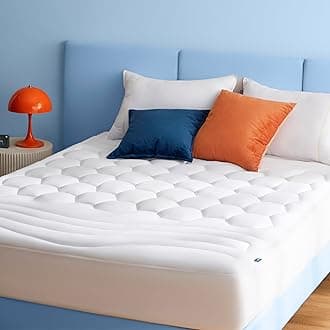Bedsure Twin Size Mattress Pad Cover - Soft Quilted Fitted Mattress Topper Padded with 8-21 Inches Deep Pocket, Noiseless Bed Protector, Machine Washable, White,39x75 Inches