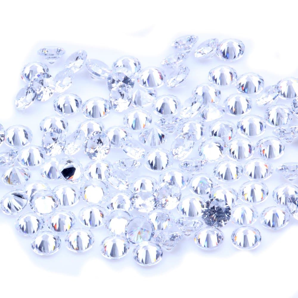 200pcs 0.8~4mm and Mix Sizes 5A Sample White Round Machine Cut Lab Created Loose Cubic Zirconia CZ Stone Synthetic Gems for Jewelry DIY (Mix Sizes 0.8-4mm)