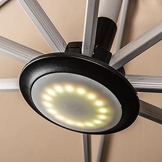 PURPLE LEAF LED Cantilever Umbrella, Portable Rechargeable 12 Colors Changing for Patio Umbrellas, Camping Tents or Outdoor Use