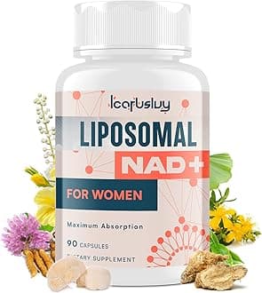 IcarusIvy 2000MG NAD Supplements for Women, NMN Alternative, Female Liposomal NAD+, with Ashwagandha, Berberine HCL, Ginkgo Biloba & Black Cohosh, Women Focused Formula, 90 Capsules