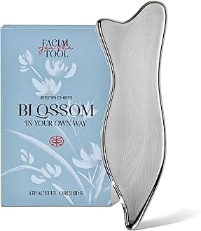 Stainless Steel Gua Sha Facial Tools - Acupressure & Gua Sha for Face Massage, Jawline Sculpting, Puffiness Reduction, Skin Care Tool (Silver)