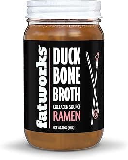 Fatworks Gourmet Cage-Free Duck Bone Broth, Ramen Flavor, Keto, Paleo, Collagen Rich, Preservative Free, 15 oz