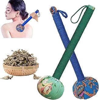 - Traditional Moxa Stick Massager - Handheld Mugwort Massage Hammer for Pain Relief, Muscle Relaxation, Acupressure - Ergonomic Grip with US Design Patent (Blue Green…)