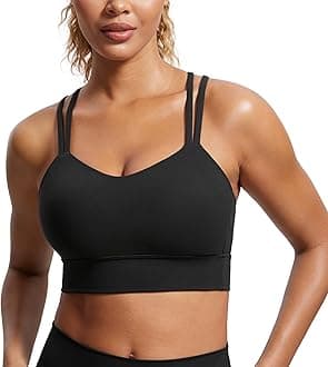 CRZ YOGA Butterluxe Sports Bra, Wireless, Cross Back, Double Spaghetti Strap, Molded Cup, Yoga Bra, Yoga Bra Top, Yoga Wear