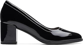 Clarks - Womens Freva55 Court Shoes, Color Black Pat, Size: 7 UK Wide