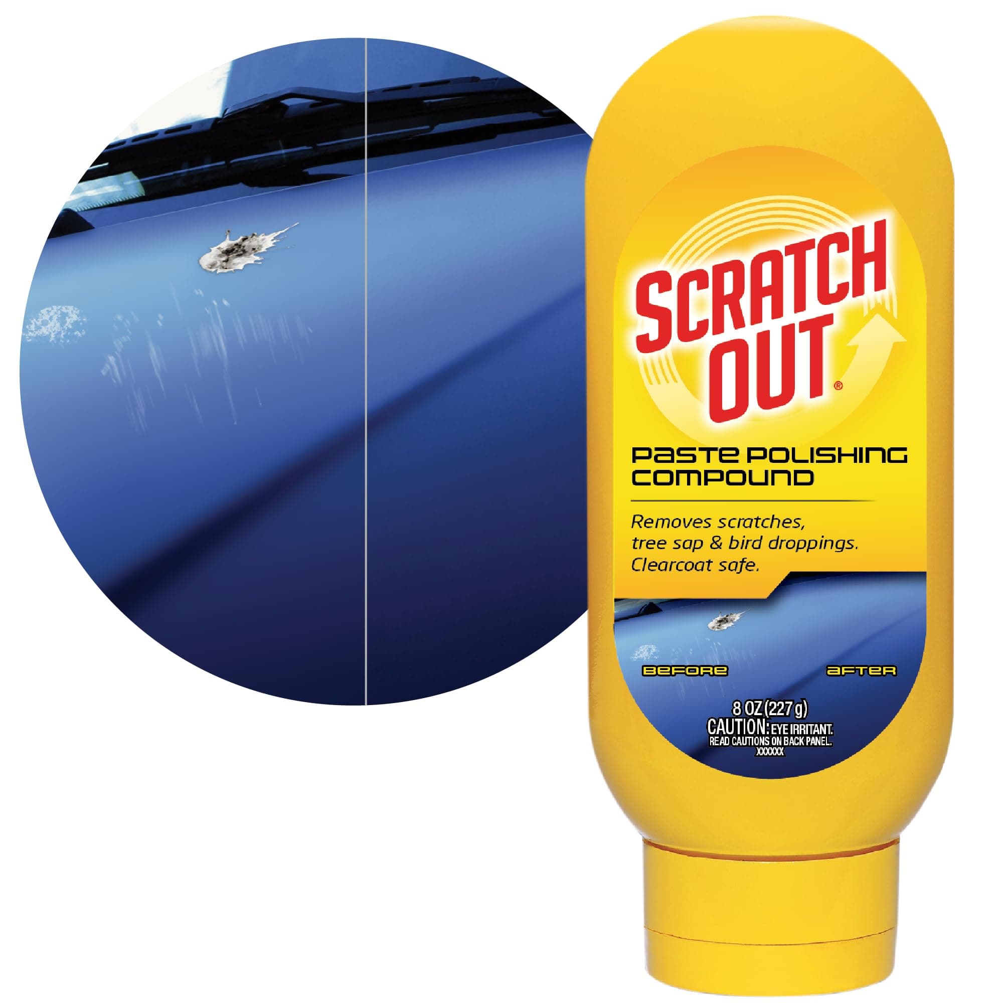 Scratch Out Paste - Car Scratch Remover and Polishing Compound for Moderate Scratches and Surface Correction (8 oz.)