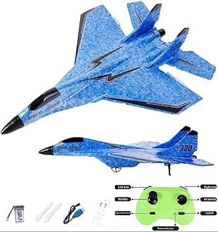 Remote Control Wireless Airplane Toy with Lights, Su-35 Rc Glider 2 Channel 2.4 GHZ Remote Control Planes, Outdoor Foam Rc Aircraft for Hobby Rc Airplanes