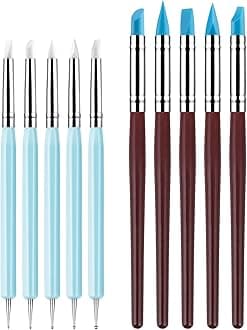 10Pcs Silicone Clay Sculpting Tool, Modeling Dotting Tool& Pottery Craft use for DIY Handicraft,Silicone Tool,Silicone Sculpting Tools