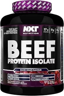 Beef Protein Isolate Powder - Protein Powder High in Natural Amino Acids - Paleo, Keto Friendly - Dairy and Gluten Free | 1.8kg | Black Grape
