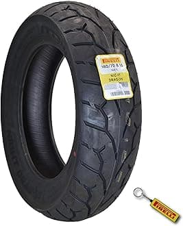 Pirelli Night Dragon 180/70R15 M/C 76H TL Cruiser Motorcycle Rear Tire - Superior Traction & Handling for High-Performance Cruisers w/Keychain