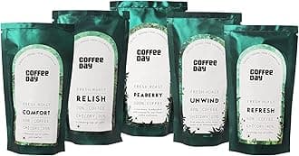 Filter Coffee Powder Starter Pack 75 Gm Packet Each (Pack Of 5)|South Indian Filter Coffee Powder, Medium To Dark Roast|Peaberry, Unwind, Refresh, Comfort & Relish
