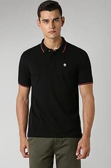 Men's Cotton Solid Regular Fit Collar Polo T-Shirt