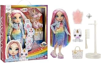Fashion Doll with Slime Kit & Pet - Amaya (Rainbow) - 28 cm Twinkle Doll with Glitter Deer DIY, Magic Pet and Fashion Accessories - Children's Toy - Ages 4-12 Years