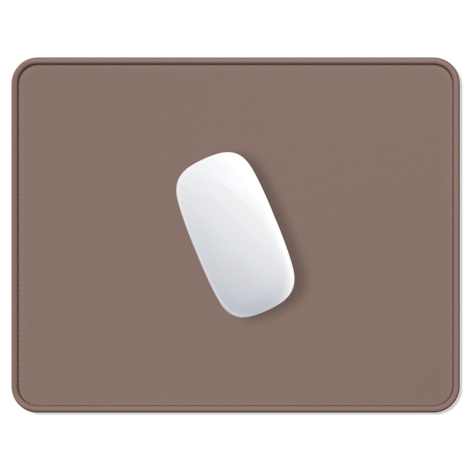 Hsurbtra Mouse Pad, Premium-Textured Square Mousepad 10.2 x 8.3 Inch, Stitched Edge Anti-Slip Waterproof Rubber Pretty Cute Computer Mat for Office Gaming Laptop Women Kids Dark Brown