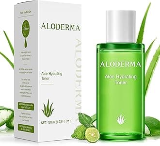 Aloderma Aloe Hydrating Facial Toner Made with 91% Organic Aloe Vera - Natural Pore Refining, Non-irritating, Alcohol-Free Moisturizing Toner for Face with Hyaluronic Acid for All Skin Types, 4.2oz