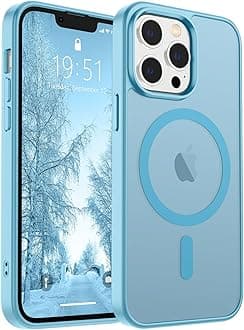 SUPFINE Magnetic for iPhone 13 Pro Max Case (Compatible with MagSafe) (Military Grade Drop Protection) Slim Translucent Matte Shockproof with Anti-Fingerprint Phone Case,Light Blue