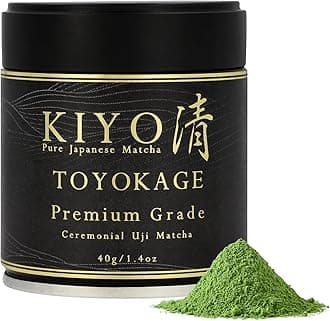 Kiyo Matcha Premium Grade Ceremonial Uji Matcha - Pure Japanese First Harvest Ceremonial Grade Matcha Green Tea Powder from Uji, Japan (40g/1.4oz)