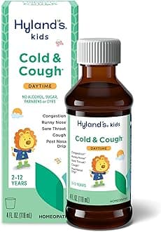 Hyland's Kids Cold and Cough, Daytime Cough Syrup Medicine for Kids Ages 2 and up, Decongestant, Sore Throat Relief, Natural Treatment for Common Cold Symptoms, 4 Fl Oz