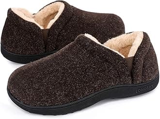 Men's Slippers Warm Bedroom Memory Foam House Shoes Slip-On for Indoor Outdoor Winter