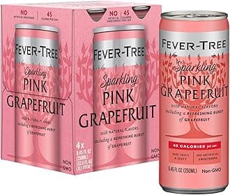Fever-Tree Sparkling Pink Grapefruit – Premium Soda Mixer for Cocktails and Mocktails, 8.45 fl oz Cans, Pack of 4 – Naturally Sourced, Non-GMO