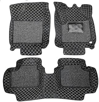 Autoblast New 7D Car Mats Suitable for New Maruti Suzuki Baleno 2022 to 2025 | Proper 7d Mat with Sleep Pads | PVC & Faux Luxury Leather | Waterproof & Washable | Complete Set | Black Color