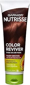 Garnier Nutrisse 5 Minute Nourishing Color Hair Mask with Triple Oils Delivers Day 1 Color Results, for Color Treated Hair, Warm Brown, 4.2 fl. oz.
