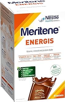 – Energis Chocolate Protein Shake | 30g Powder Sachets, Pack of 15 | Nutritional Support Mix with Proteins and Minerals | With Vitamin D, B & K