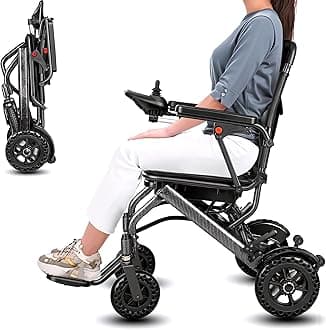 [2026 Model] Power Wheelchair Lightweight Foldable, World's Lightest Electric Wheelchair Only 30 lbs for Adults & Seniors, Airline Approved, Travel-Friendly, All-Terrain Motorized Wheel Chair