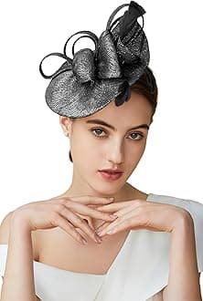 BABEYOND Women's Pillbox Fascinator Hat Kentucky Derby Hat Feather Fascinator Headband Tea Party Fascinator Hat for Cocktail