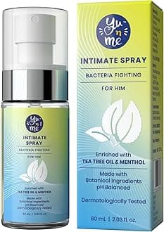 Yu n Me Bacteria Fighting Intimate Spray for Men | 60ml | With Tea Tree Extract | pH Balanced | Tackles Bacteria and Odor | Dermatologically Tested | Paraben & Sulfate Free