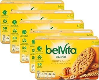 Belvita Honey & Nut with Choc Chips Breakfast Biscuits - Pack of 3x, 5x, 10x (5)