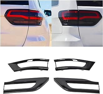 ECOTRIC Tail Light Trim Bezel Cover Compatible with 2014-2021 Jeep Grand Cherokee Replacement for 68220970AA 68220968AA 68219812AA 68219813AA Glossy Black Tail Lamp Trim Cover